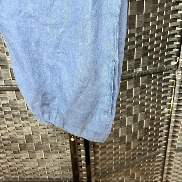 J. Jill Pure linen blue elastic waist wide legged pants size large (runs big) - Picture 3 of 5